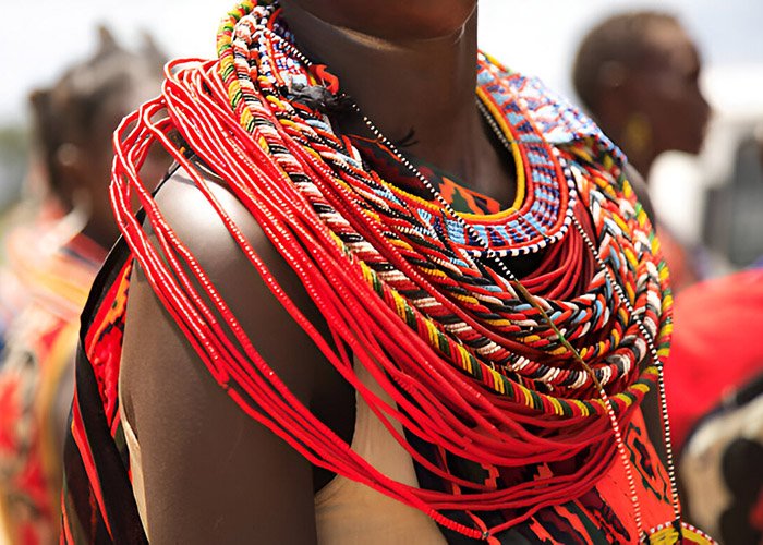 African jewellery on a female, Samburu tribe Kenya cover